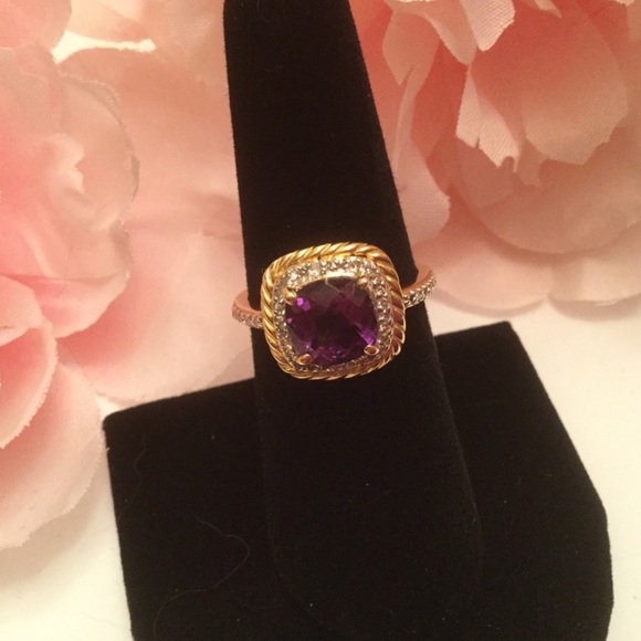 14k AMETHYST AND DIAMOND RING - Picture 6 of 7